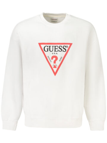 GUESS JEANS PÁNSKÁ MIKINA BEZ ZIPU BÍLÁ