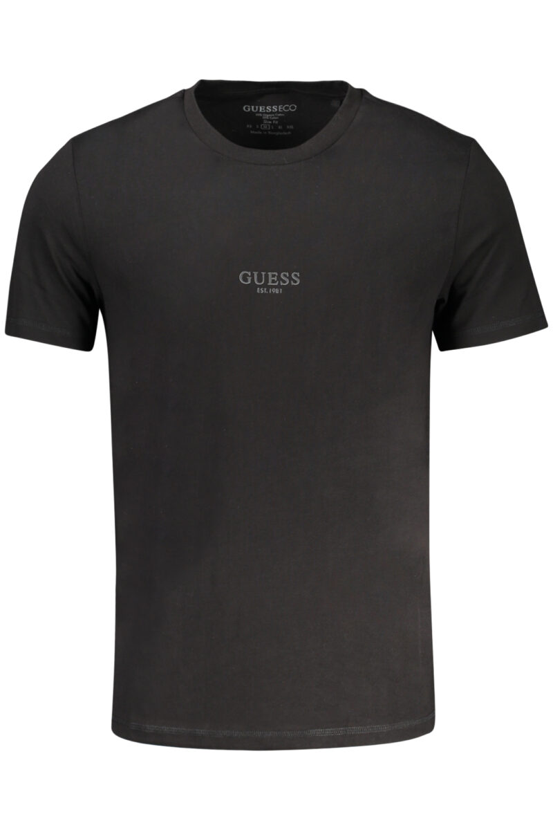 GUESS JEANS PÁNSKÉ TRIČKO S KRÁTKÝM RUKÁVEM ČERNÉ