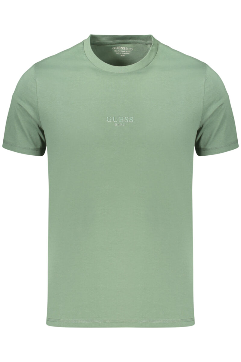 GUESS JEANS PÁNSKÉ TRIČKO S KRÁTKÝM RUKÁVEM ZELENOU