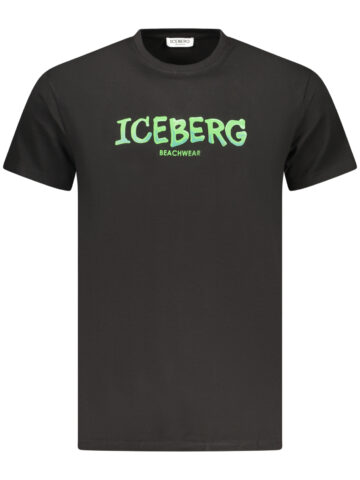 ICEBERG PÁNSKÉ TRIČKO S KRÁTKÝM RUKÁVEM ČERNÉ