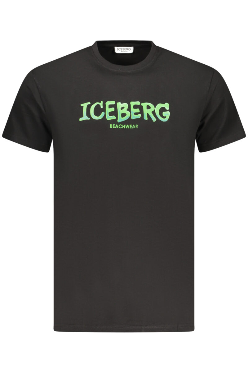 ICEBERG PÁNSKÉ TRIČKO S KRÁTKÝM RUKÁVEM ČERNÉ