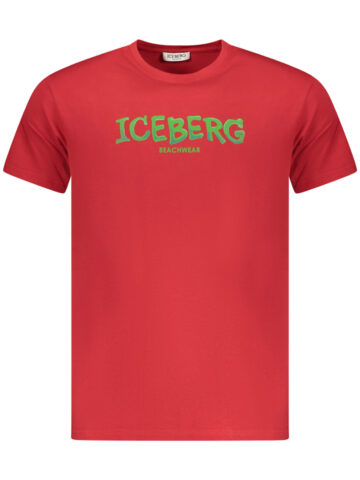 ICEBERG PÁNSKÉ TRIČKO S KRÁTKÝM RUKÁVEM ČERVENÉ