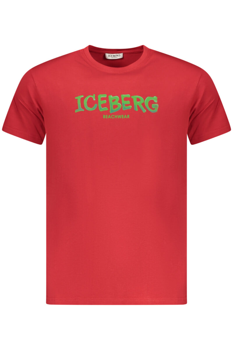 ICEBERG PÁNSKÉ TRIČKO S KRÁTKÝM RUKÁVEM ČERVENÉ