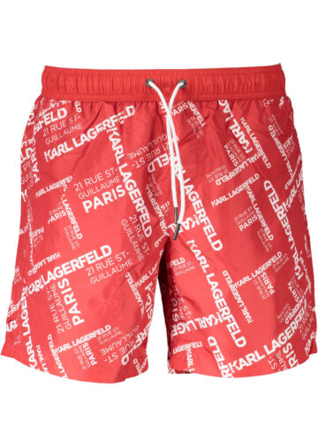 KARL LAGERFELD BEACHWEAR PÁNSKÉ ČERVENÉ PLAVKOVÉ BOXERKY