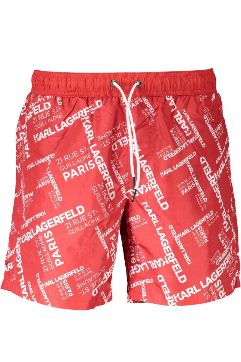 KARL LAGERFELD BEACHWEAR PÁNSKÉ ČERVENÉ PLAVKOVÉ BOXERKY