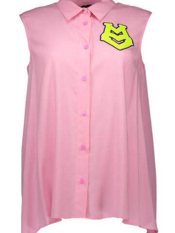 LOVE MOSCHINO DÁMSKÁ KOŠILE BEZ RUKÁVŮ RŮŽOVÁ