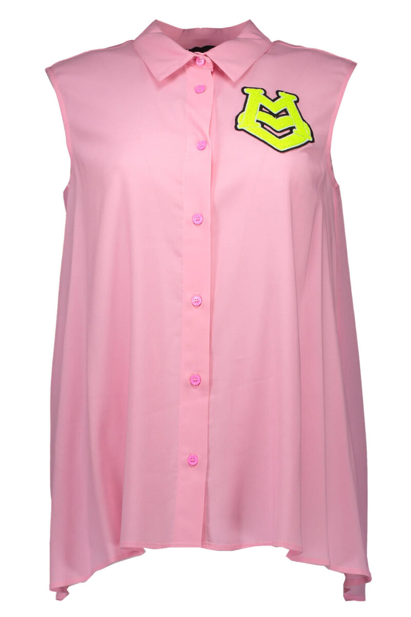LOVE MOSCHINO DÁMSKÁ KOŠILE BEZ RUKÁVŮ RŮŽOVÁ