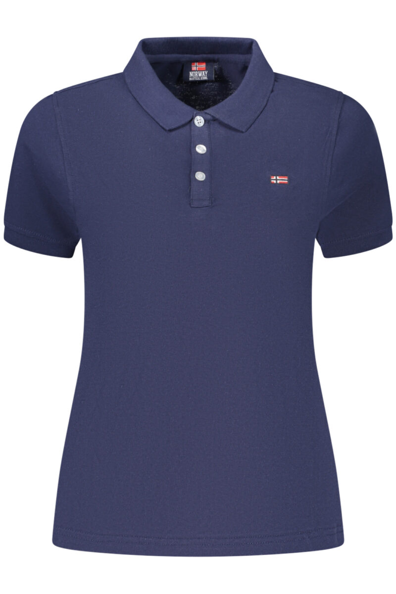 NORWAY 1963 DÁMSKÁ POLO KOŠILE S KRÁTKÝM RUKÁVEM, MODRÁ
