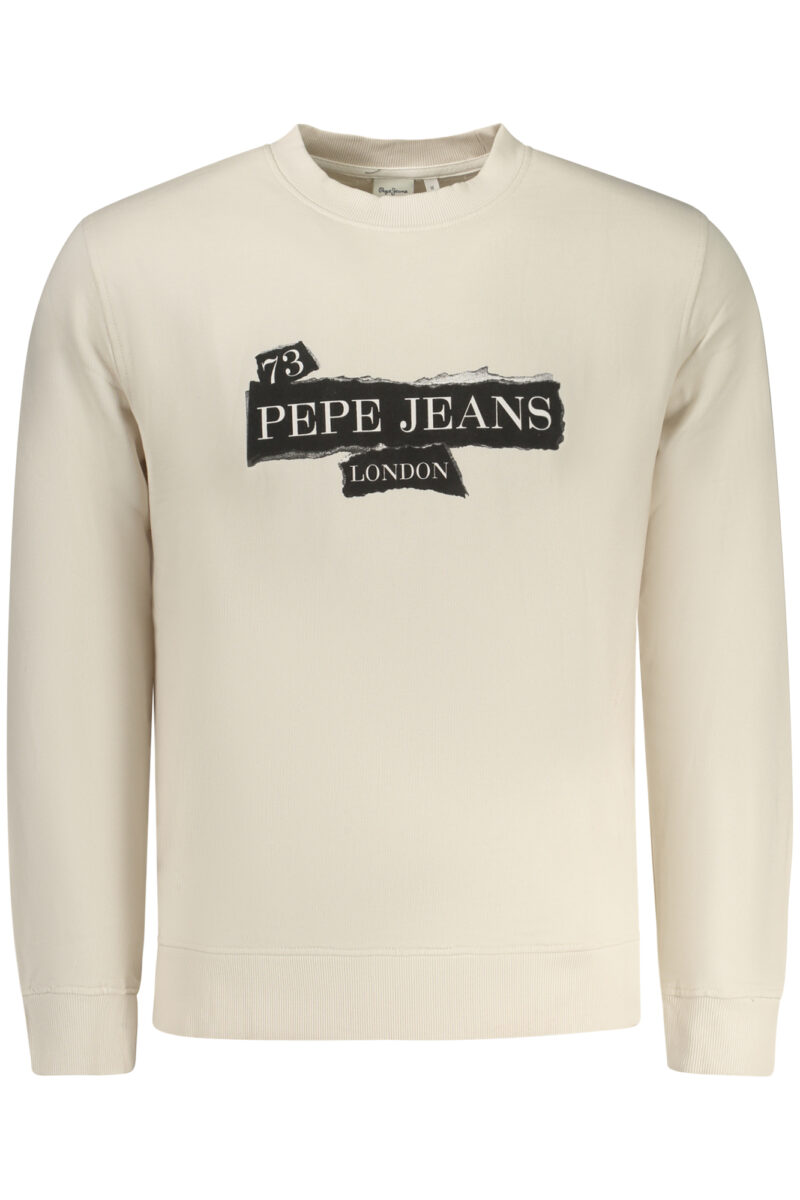 PEPE JEANS PÁNSKÁ MIKINA BEZ ZIPU BÉŽOVÁ