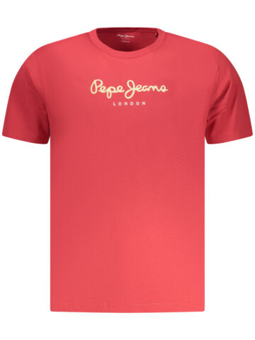 PEPE JEANS PÁNSKÉ TRIČKO S KRÁTKÝM RUKÁVEM ČERVENÉ