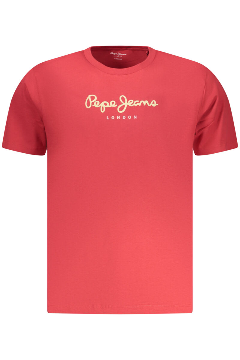 PEPE JEANS PÁNSKÉ TRIČKO S KRÁTKÝM RUKÁVEM ČERVENÉ