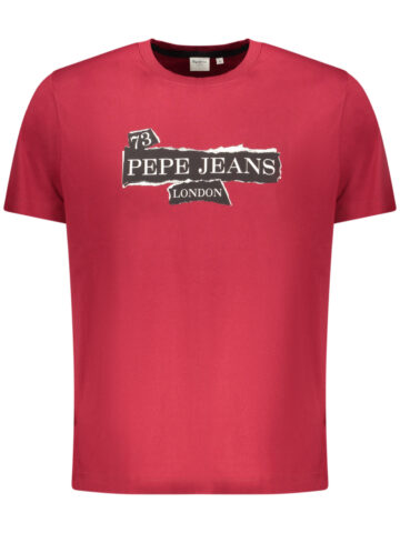 PEPE JEANS PÁNSKÉ TRIČKO S KRÁTKÝM RUKÁVEM ČERVENÉ
