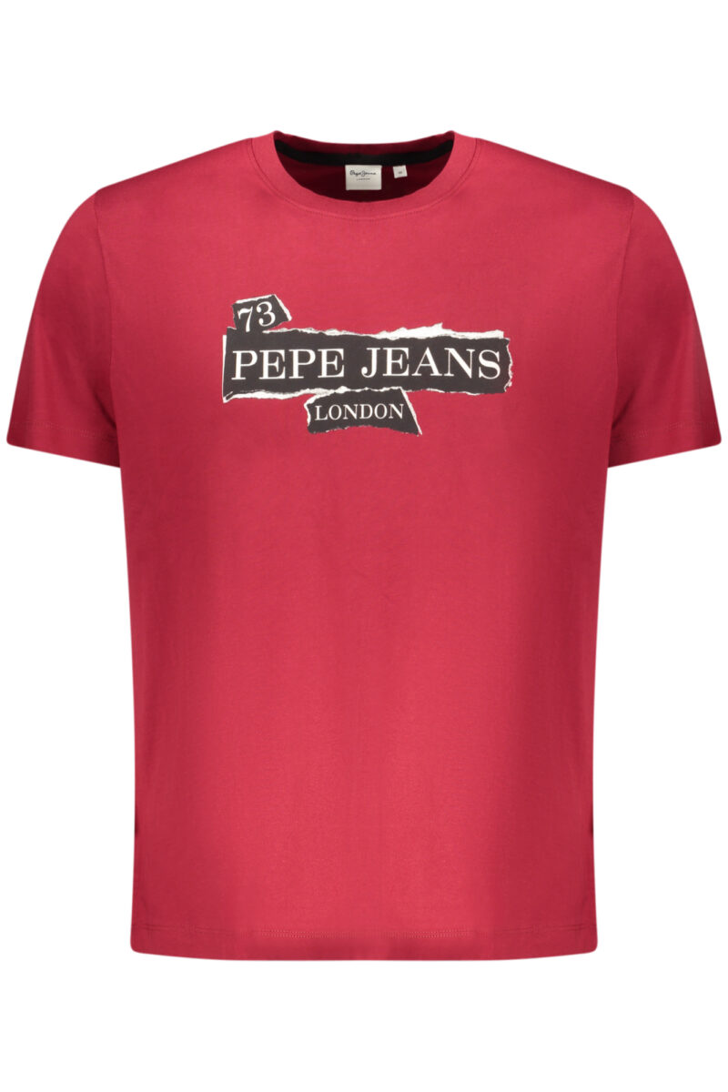PEPE JEANS PÁNSKÉ TRIČKO S KRÁTKÝM RUKÁVEM ČERVENÉ