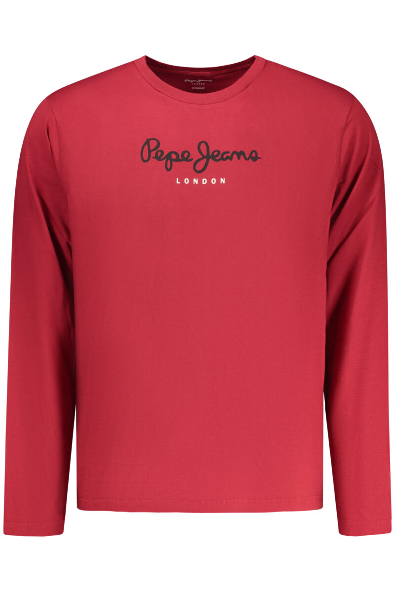 PEPE JEANS PÁNSKÉ TRIČKO S DLOUHÝM RUKÁVEM ČERVENÉ