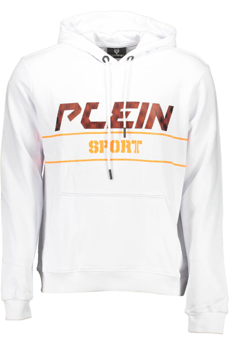 PÁNSKÁ BÍLÁ SPORTOVNÍ MIKINA BEZ ZIPU PLEIN SPORT