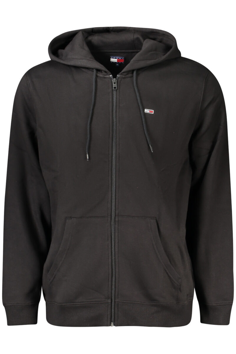 TOMMY HILFIGER PÁNSKÁ MIKINA NA ZIP ČERNÁ