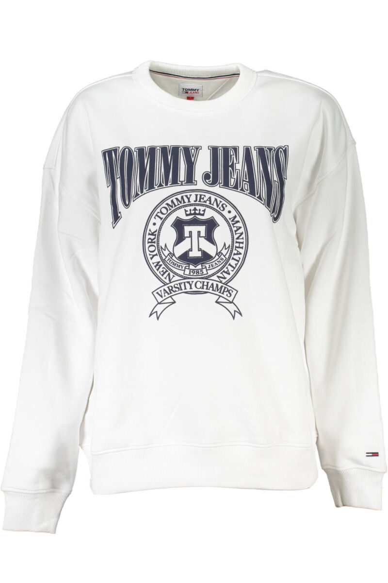 TOMMY HILFIGER Damen Sweatshirt Weiß Ohne Reißverschluss