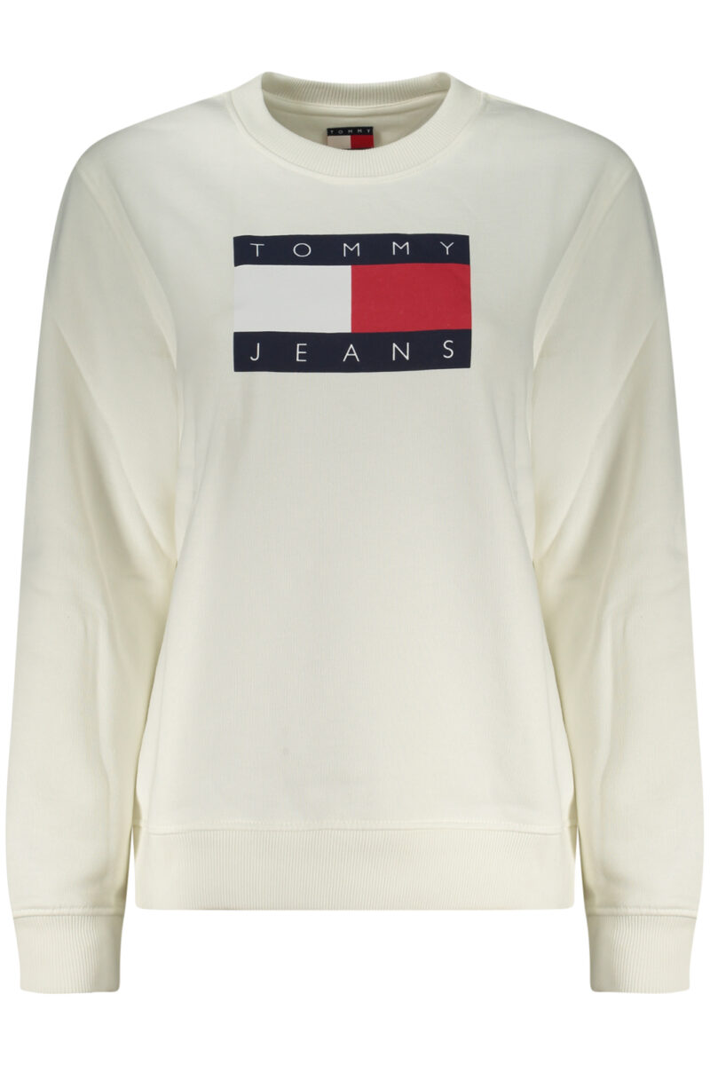 TOMMY HILFIGER DÁMSKÁ MIKINA S KAPUCÍ A ZIPEM BÍLÁ