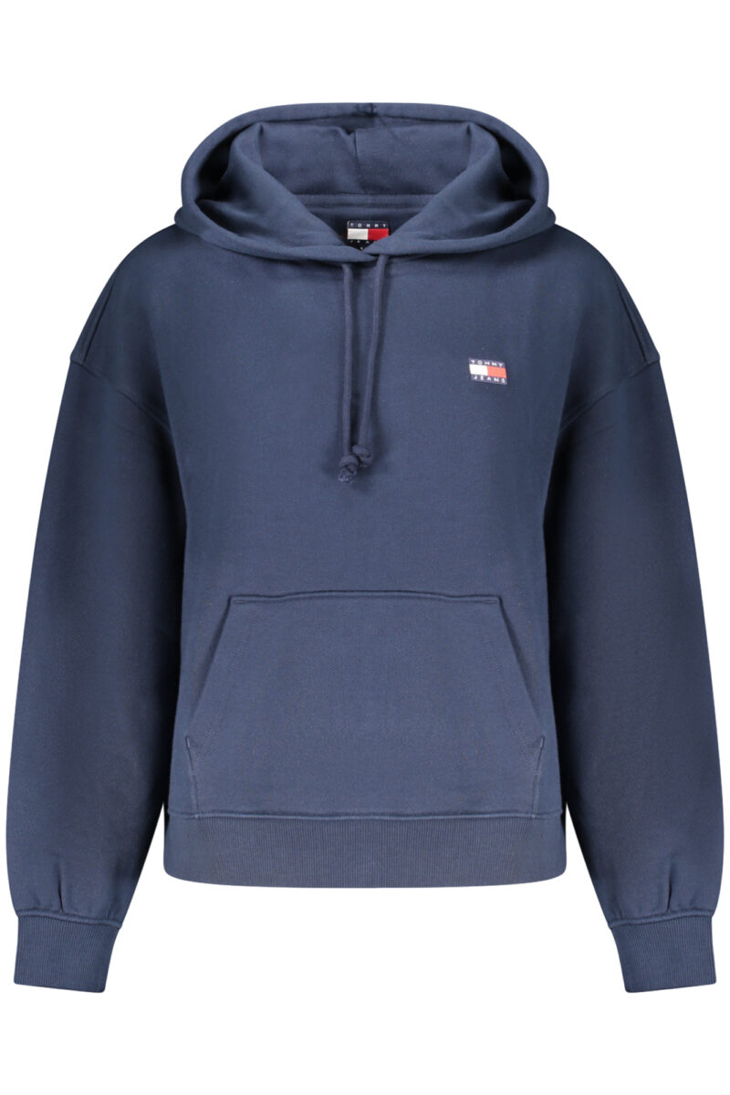 MODRÁ MIKINA S KAPUCÍ A ZIPEM PRO ŽENY ZNAČKY TOMMY HILFIGER