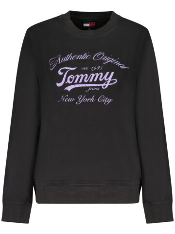 TOMMY HILFIGER DÁMSKÁ ČERNÁ MIKINA S KAPUCÍ A ZIPEM