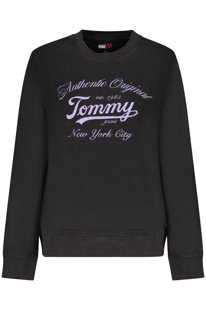 TOMMY HILFIGER DÁMSKÁ ČERNÁ MIKINA S KAPUCÍ A ZIPEM