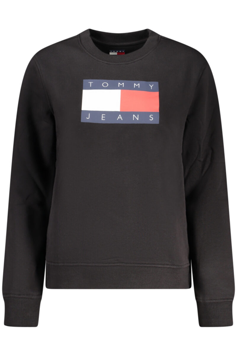 TOMMY HILFIGER DÁMSKÁ ČERNÁ MIKINA S KAPUCÍ A ZIPEM