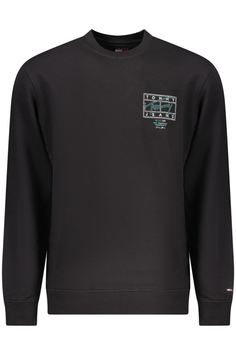 TOMMY HILFIGER PÁNSKÁ MIKINA BEZ ZIPU ČERNÁ
