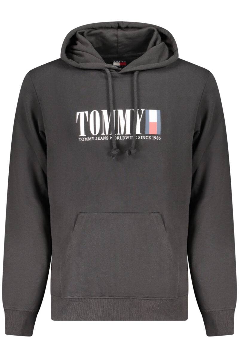 TOMMY HILFIGER PÁNSKÁ MIKINA BEZ ZIPU ČERNÁ