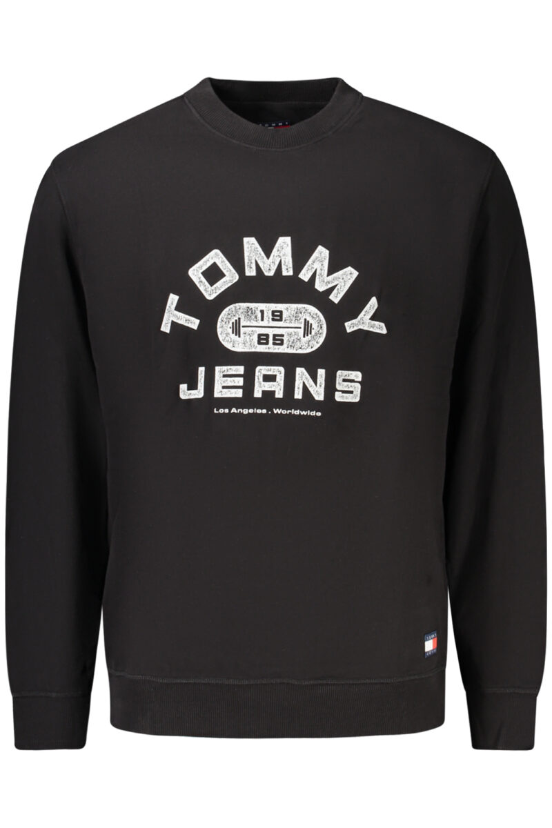 TOMMY HILFIGER PÁNSKÁ MIKINA BEZ ZIPU ČERNÁ