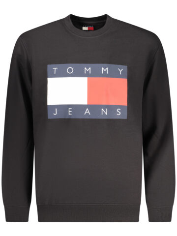 TOMMY HILFIGER PÁNSKÁ MIKINA BEZ ZIPU ČERNÁ