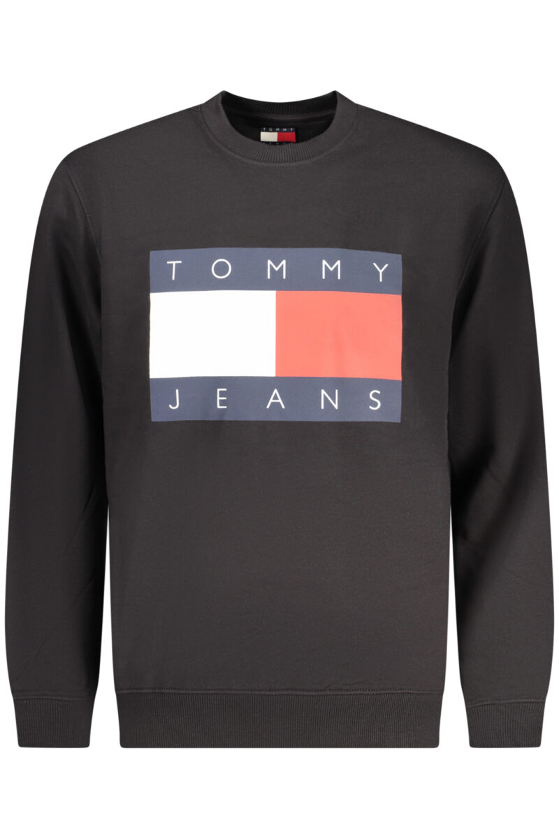 TOMMY HILFIGER PÁNSKÁ MIKINA BEZ ZIPU ČERNÁ