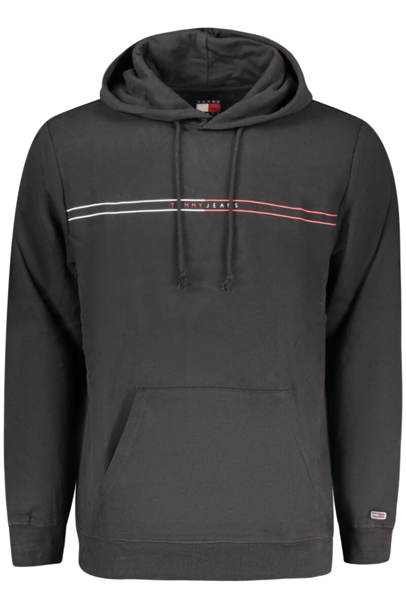TOMMY HILFIGER PÁNSKÁ MIKINA BEZ ZIPU ČERNÁ