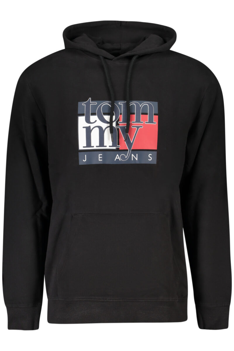 TOMMY HILFIGER PÁNSKÁ MIKINA BEZ ZIPU ČERNÁ