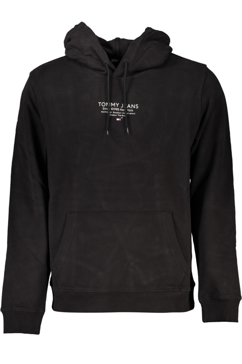 TOMMY HILFIGER PÁNSKÁ MIKINA BEZ ZIPU ČERNÁ