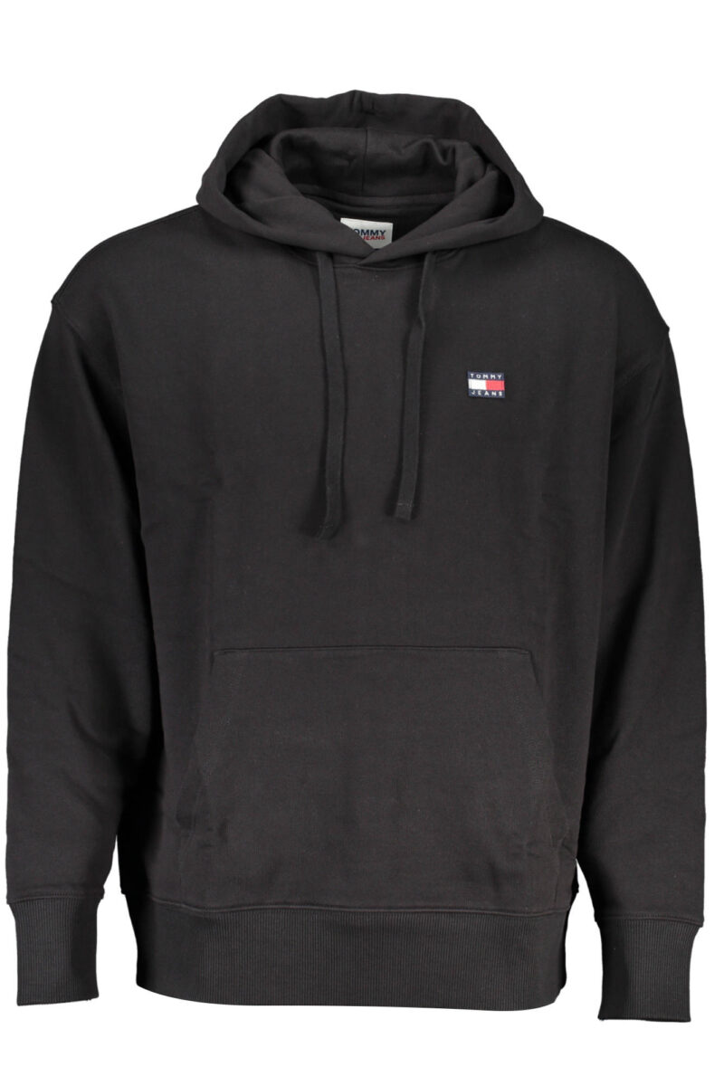 TOMMY HILFIGER PÁNSKÁ MIKINA BEZ ZIPU ČERNÁ