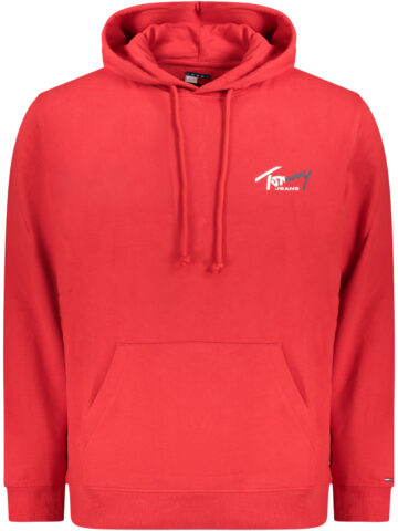 TOMMY HILFIGER PÁNSKÁ MIKINA BEZ ZIPU ČERVENÁ