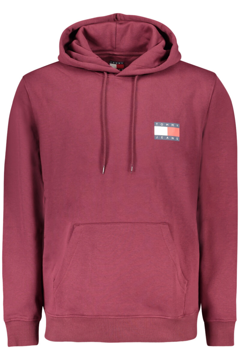TOMMY HILFIGER PÁNSKÁ MIKINA BEZ ZIPU ČERVENÁ