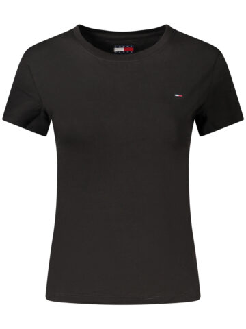 TOMMY HILFIGER Damen Kurzarm-Shirt Schwarz