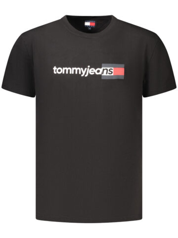 TOMMY HILFIGER PÁNSKÉ TRIČKO S KRÁTKÝM RUKÁVEM ČERNÉ