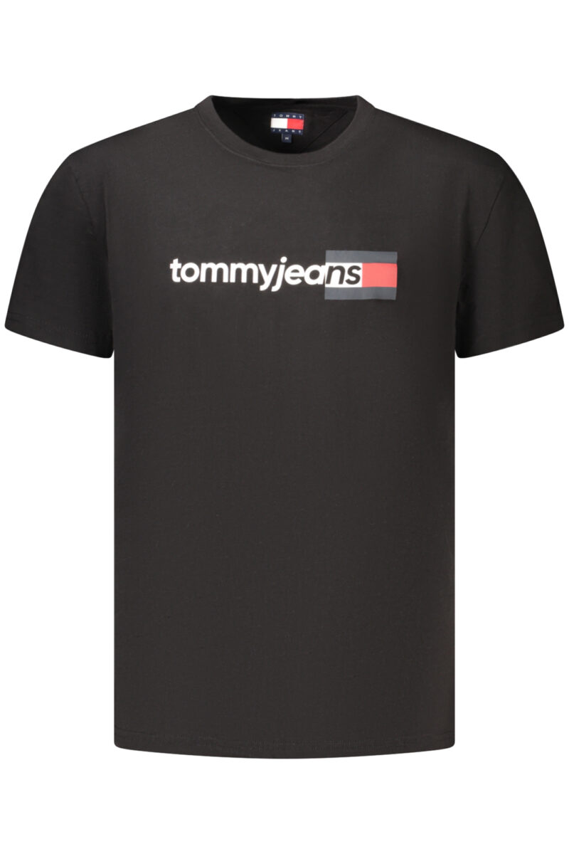 TOMMY HILFIGER PÁNSKÉ TRIČKO S KRÁTKÝM RUKÁVEM ČERNÉ