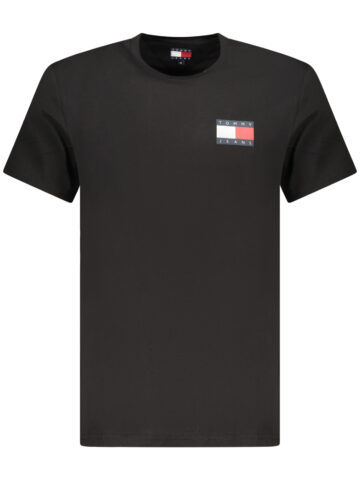TOMMY HILFIGER PÁNSKÉ TRIČKO S KRÁTKÝM RUKÁVEM ČERNÉ