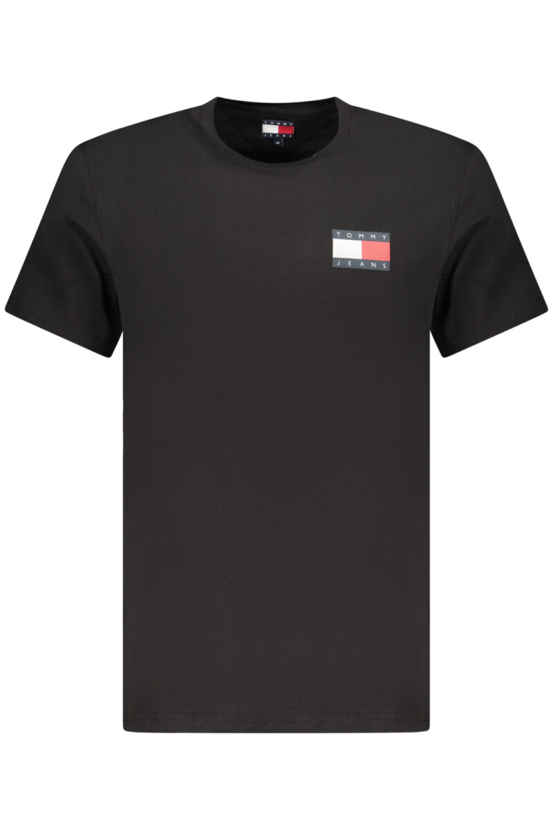 TOMMY HILFIGER PÁNSKÉ TRIČKO S KRÁTKÝM RUKÁVEM ČERNÉ