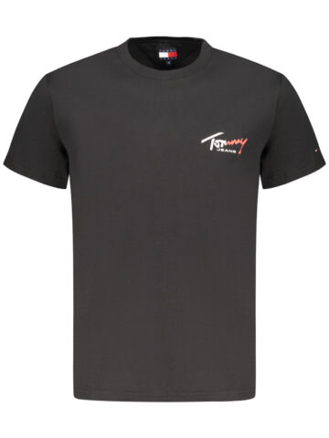TOMMY HILFIGER PÁNSKÉ TRIČKO S KRÁTKÝM RUKÁVEM ČERNÉ