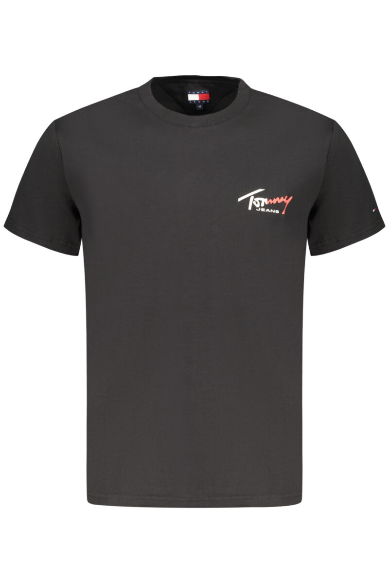 TOMMY HILFIGER PÁNSKÉ TRIČKO S KRÁTKÝM RUKÁVEM ČERNÉ