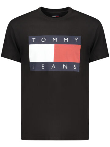 TOMMY HILFIGER PÁNSKÉ TRIČKO S KRÁTKÝM RUKÁVEM ČERNÉ