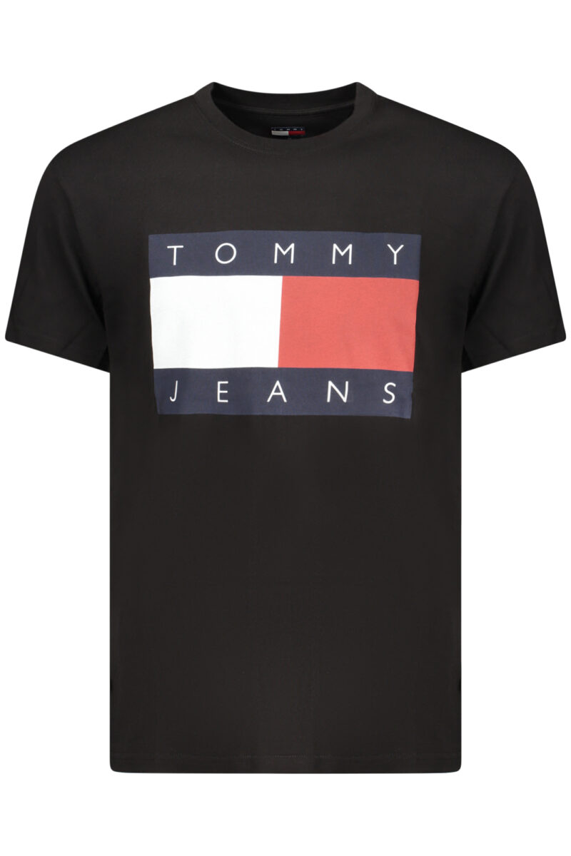 TOMMY HILFIGER PÁNSKÉ TRIČKO S KRÁTKÝM RUKÁVEM ČERNÉ