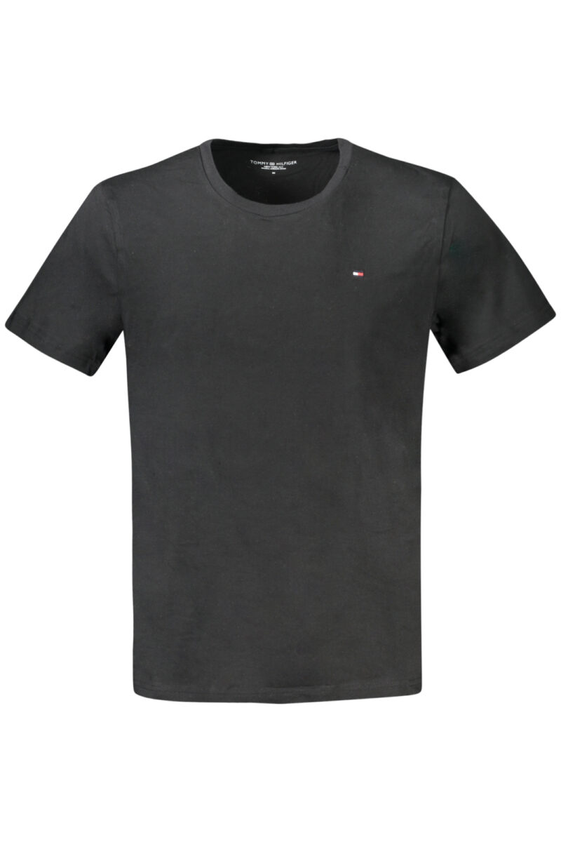 TOMMY HILFIGER PÁNSKÉ TRIČKO S KRÁTKÝM RUKÁVEM ČERNÉ