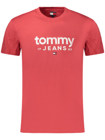 TOMMY HILFIGER PÁNSKÉ TRIČKO S KRÁTKÝM RUKÁVEM ČERVENÉ