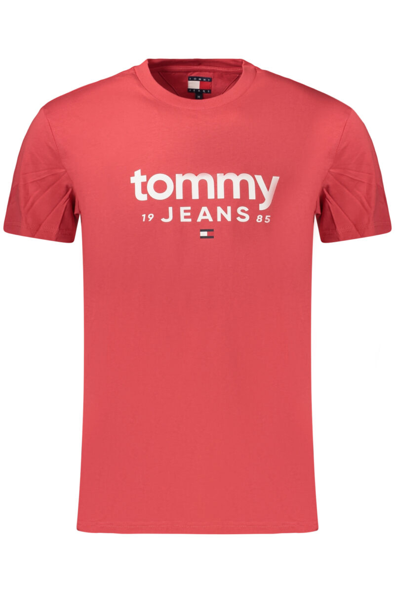 TOMMY HILFIGER PÁNSKÉ TRIČKO S KRÁTKÝM RUKÁVEM ČERVENÉ