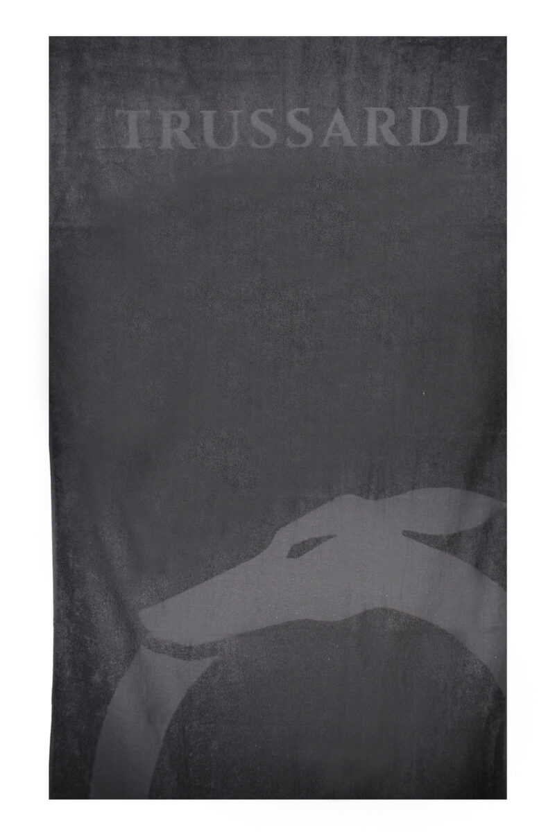 TRUSSARDI PÁNSKÝ PLAVECKÝ RUŠEN 88X190 CM, EMBOSSING, LOGO
